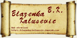 Blaženka Kalušević vizit kartica